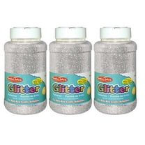 Charles Leonard Creative Arts Glitter, 1 lb. Bottle, Silver, Pack of 3