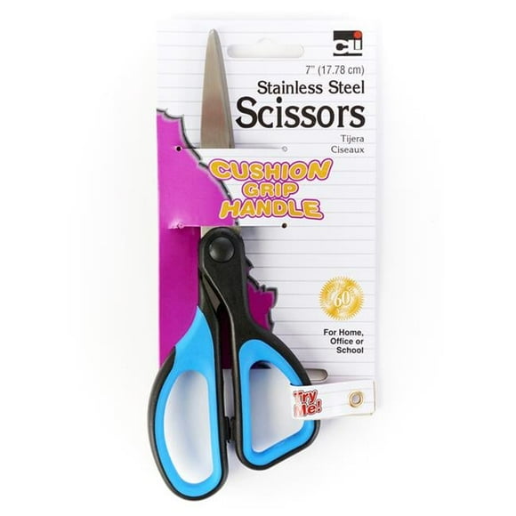 Charles Leonard Cushion Grip Scissors, 7 Inch, Straight, 12 Count