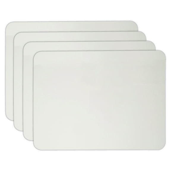 Charles Leonard Dry Erase Board, One-Sided Plain, White, 9" x 12", Pack of 4