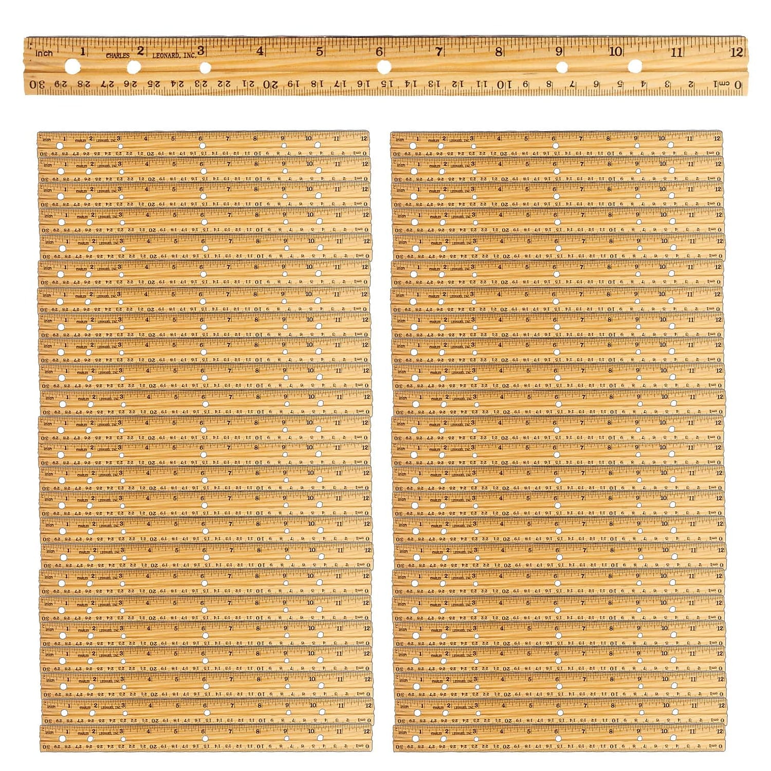 Charles Leonard Economy Wood Ruler, 48 Count