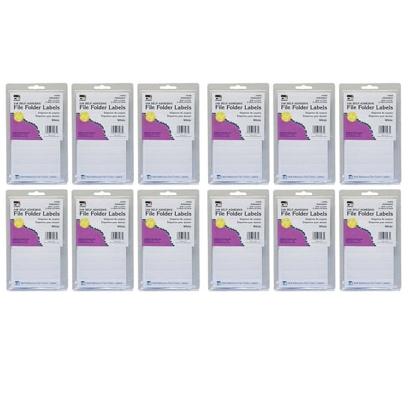 Charles Leonard File Folder Labels, White, 2976 Pieces
