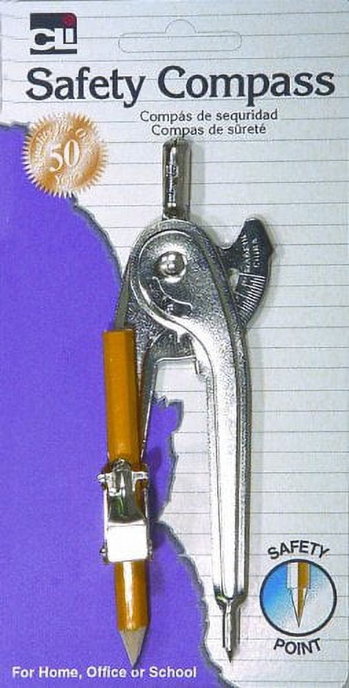 Charles Leonard Inc. Compass With Safety Point Metal 1/Card (80365)