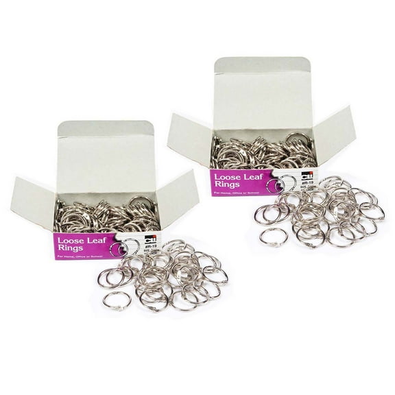 Charles Leonard Loose Leaf Book Rings, 0.75 Inch, Silver, 200 Count