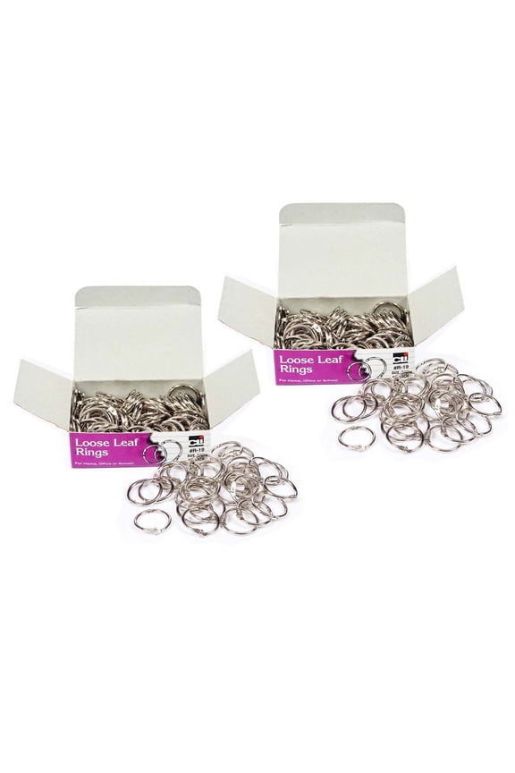 Charles Leonard Loose Leaf Book Rings, 0.75 Inch, Silver, 200 Count