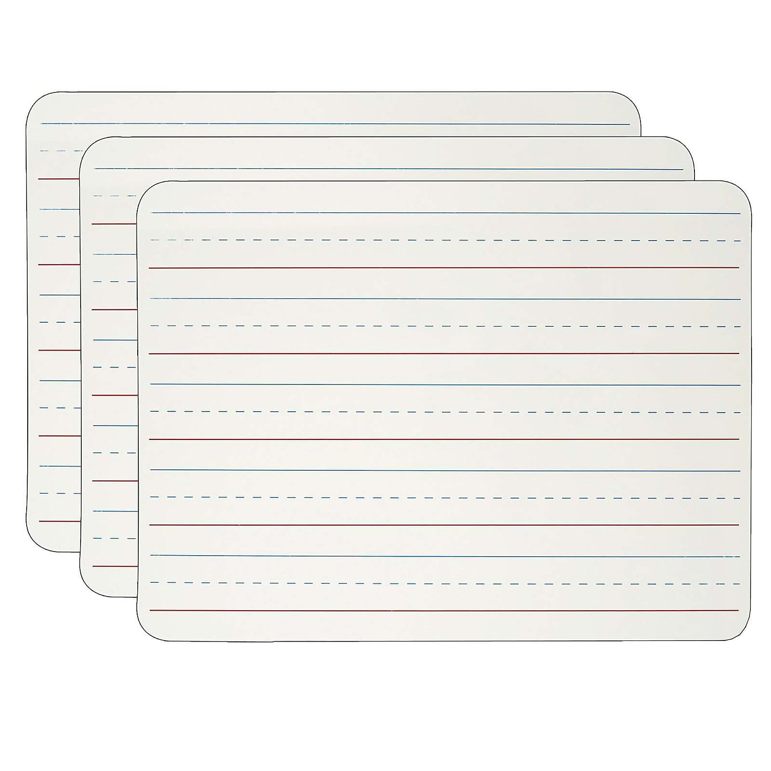 Charles Leonard Magnetic Dry Erase Board, 2 Sided Plain and Lined, 12 Pieces