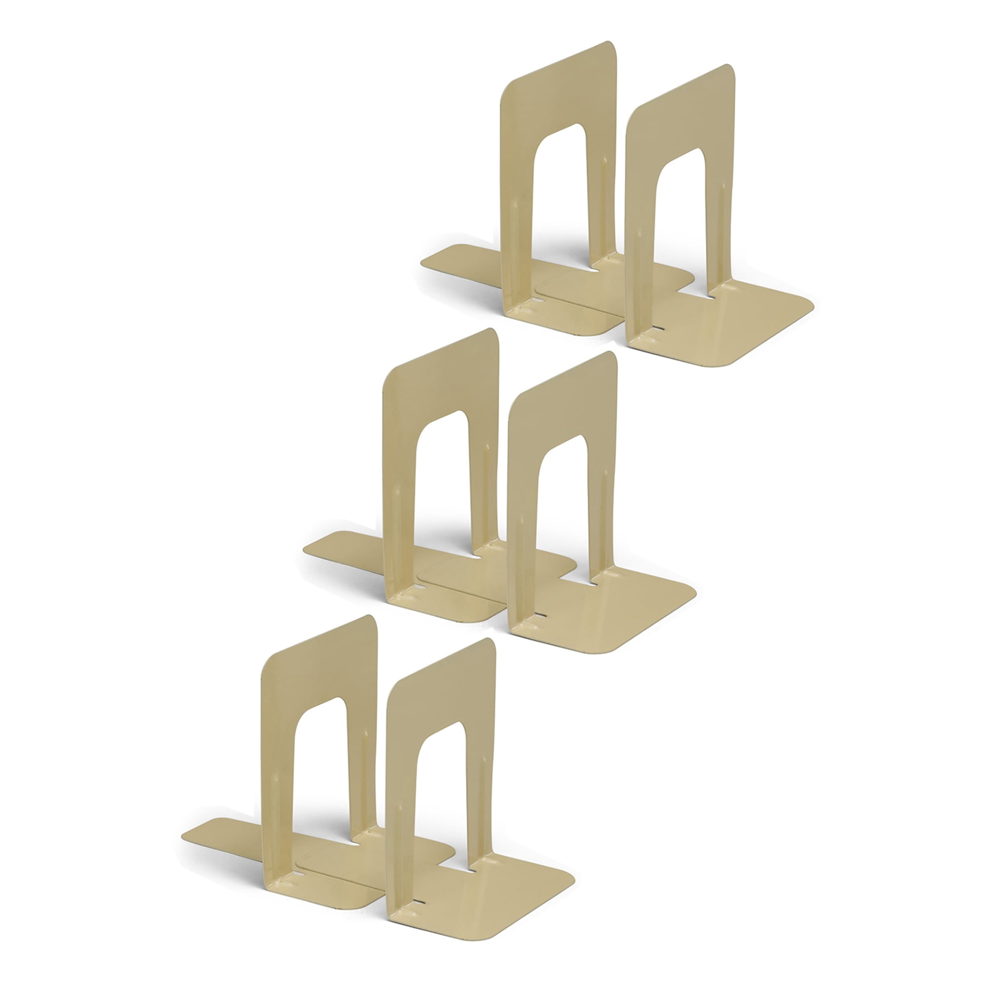 Charles Leonard Metal Bookends, 9 Inch Height, Tan, 6 Count - Walmart.com