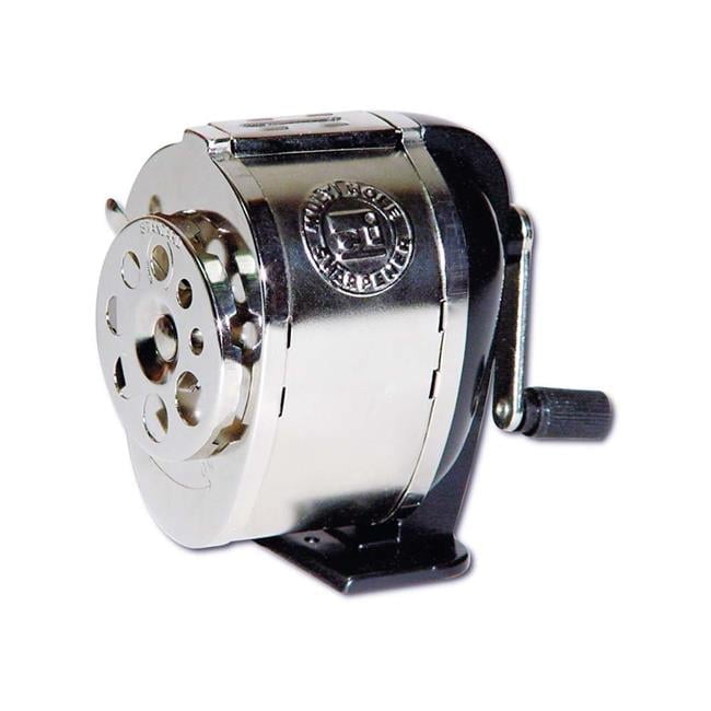 Charles Leonard Mountable Heavy Duty Steel Pencil Sharpener, Multi Size Pencil Holes (8 Sizes), Silver, Pack of 2