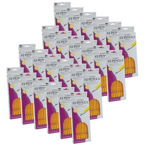 Charles Leonard No. 2 Pencil with Eraser, 240 Count