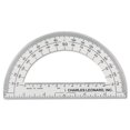thumbnail image 1 of Charles Leonard Open Center Protractor, Plastic, 6" Ruler Edge, Clear, Dozen, Each, 1 of 3