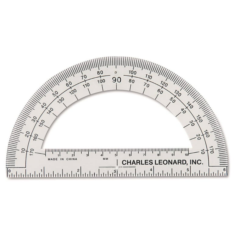 Open Center Protractor, Plastic, 6 Open Center Protractor, Plastic, 6