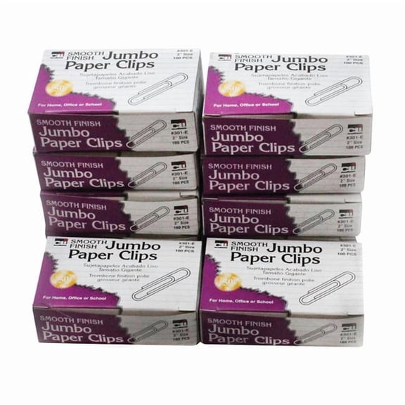 Charles Leonard  Paper Clips Jumbo Gem - 100 Per Box - Pack of 2