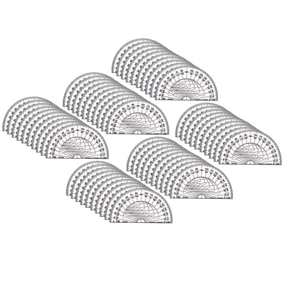 Charles Leonard Plastic 4" Protractor, Pack of 60