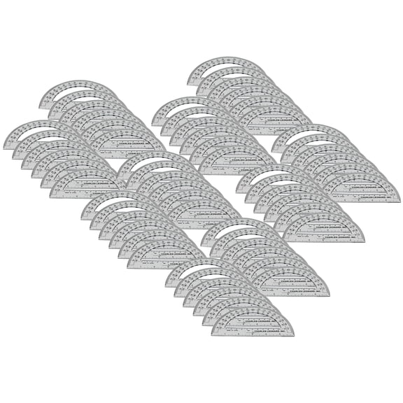 Charles Leonard Protractor Plastic, 6-Inch, 12 Per Pack, 5 Packs