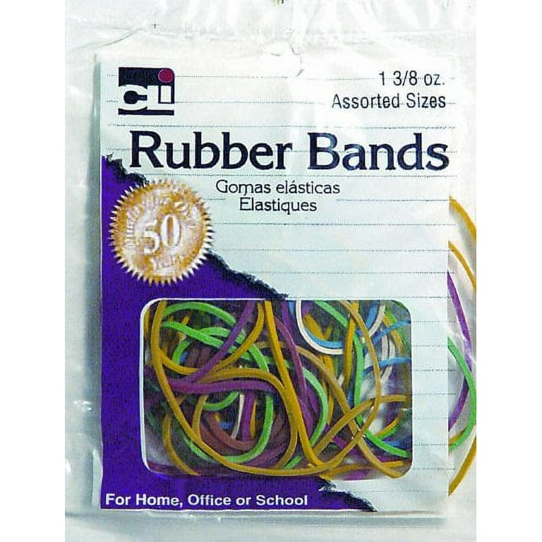 Charles Leonard Rubber Bands, 1 3/8 Ounce Bags, Assorted Sizes/Colors  (56385) (Pack of 6) 
