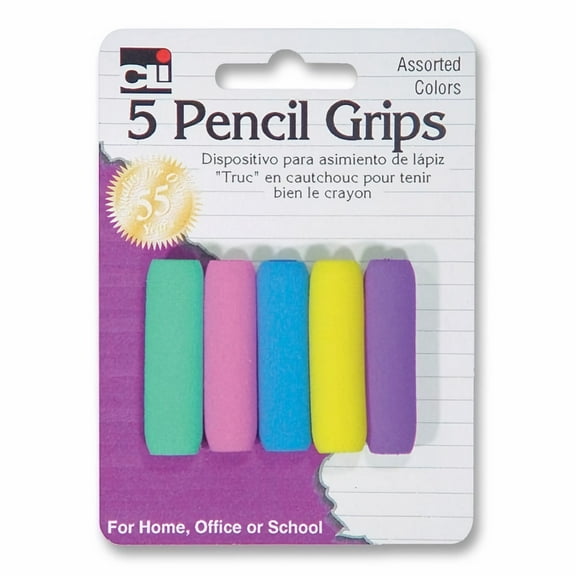 Charles Leonard Soft Cushioned Foam Pencil Grips (Colors Will Vary) (Pack of 3)