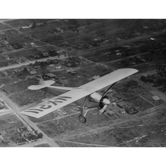 Charles Lindbergh Flying His Plane 'The Spirit Of Saint Louis' From New York To Paris History