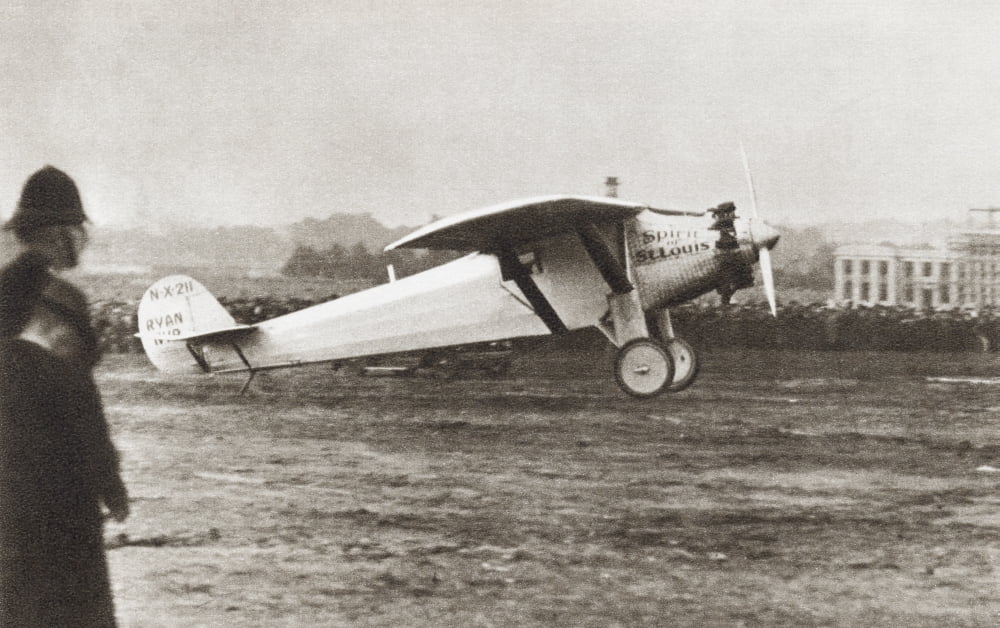 Charles Lindbergh Landing At Croyden England In 1927 In His Plane Spirit Of St Louis From The Story Of 25 Eventful Years In Pictures Published 1935 Canvas Art - Ken Welsh Design Pics (38 x 24)