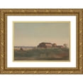 thumbnail image 1 of Charles Lock Eastlake 18x14 Gold Ornate Wood Frame and Double Matted Museum Art Print Titled - A View of the Church of S. Sabina and the Pyramid of Cestius, Rome, 1 of 4