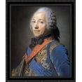 thumbnail image 1 of Charles Louis Fouquet, Duke of Belle Isle 28x34 Large Black Ornate Wood Framed Canvas Art by Maurice Quentin de La Tour, 1 of 2