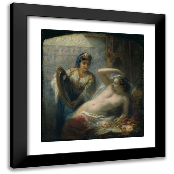 Charles Louis Müller 20x22 Black Modern Framed Museum Art Print Titled - An Odalisque (Possibly 1850s)