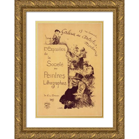 Charles-Lucien Léandre 18x24 Gold Ornate Framed and Double Matted Museum Art Print Titled - Gallery of Modern Artists (1900)