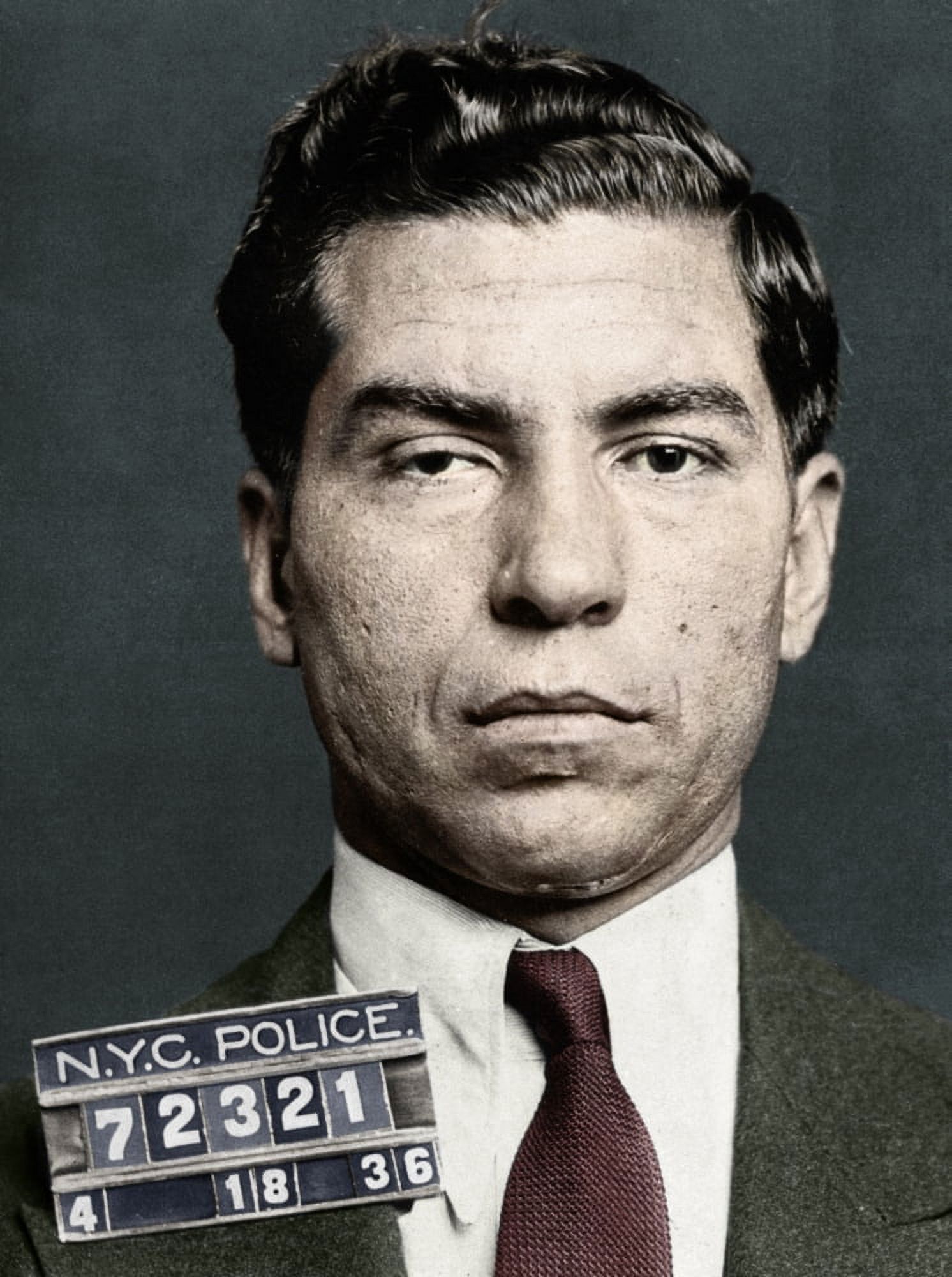 Charles 'Lucky' Luciano /N(1897-1962). American Gangster. Photographed By The New York City Police Department, 1936, Digitally Colored By Granger, Nyc. Poster Print by  (24 x 36) - image 1 of 1
