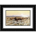 thumbnail image 1 of Charles M. Russell 2x Matted 24x18 Black Ornate Framed Art Print 'The Bison Trail ', 1 of 2