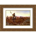 thumbnail image 1 of Charles M. Russell 2x Matted 24x18 Gold Ornate Framed Art Print 'The Medicine Man [No. 2] ', 1 of 2