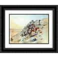 thumbnail image 1 of Charles M. Russell 2x Matted 24x20 Black Ornate Framed Art Print 'Sighting the Enemy', 1 of 2
