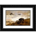 thumbnail image 1 of Charles M. Russell 2x Matted 24x20 Black Ornate Framed Art Print 'The Stand. Crossing the Missouri ', 1 of 2