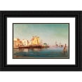 thumbnail image 1 of Charles Malfroy 18x13 Black Ornate Wood Framed Double Matted Museum Art Print Titled - Ships in the Harbour (1897), 1 of 5