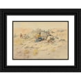 thumbnail image 1 of Charles Marion Russell 14x11 Black Ornate Wood Framed Double Matted Museum Art Print Titled: Indians Stalking Elk (1897), 1 of 5
