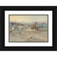 thumbnail image 1 of Charles Marion Russell 24x18 Black Ornate Framed Double Matted Museum Art Print Titled: The Tenderfoot (1900), 1 of 5
