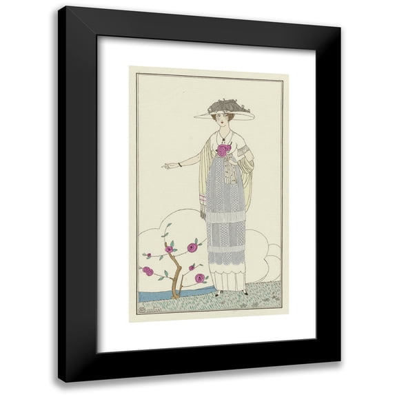 Charles Martin 10x14 Black Modern Framed Museum Art Print Titled - Robe in Linon (1912)