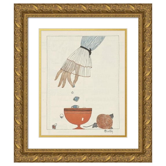 Charles Martin 12x14 Gold Ornate Wood Frame and Double Matted Museum Art Print Titled - Gazette of Good Tone. Art - Modes and Frivolities; Layout (1914)