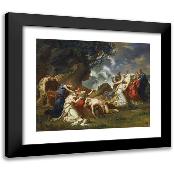 Charles Meynier 14x12 Black Modern Framed Museum Art Print Titled - A Scene from Classical Mythology