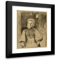 Charles Milcendeau 12x14 Black Modern Framed Museum Art Print Titled - A Young Peasant Girl from the Vendee (1899)