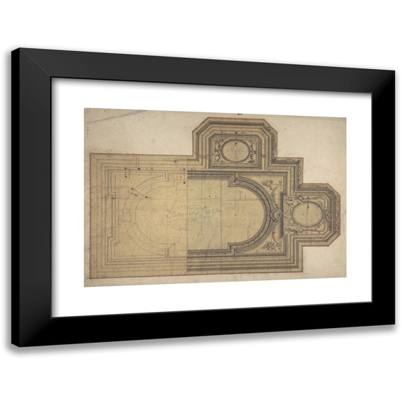 Charles Monblond 14x11 Black Modern Framed Museum Art Print Titled - Designs for Ceiling (19th Century)