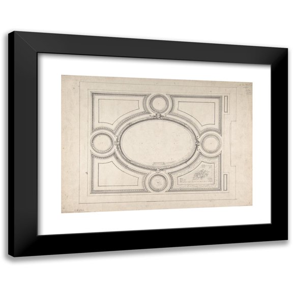 Charles Monblond 18x14 Black Modern Framed Museum Art Print Titled - Design for Ceiling (19th Century)