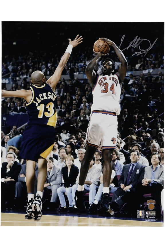 Charles Oakley New York Knicks Autographed 16" x 20" Shooting vs. Indiana Pacers Photograph - Fanatics Authentic Certified