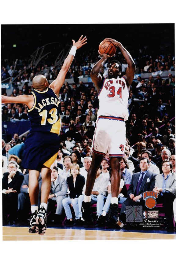 Charles Oakley New York Knicks Autographed 8" x 10" Shooting vs. Indiana Pacers Photograph - Fanatics Authentic Certified