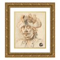 thumbnail image 1 of Charles Parrocel 15x17 Gold Ornate Wood Frame and Double Matted Museum Art Print Titled - Bust of Soldier, 1 of 4