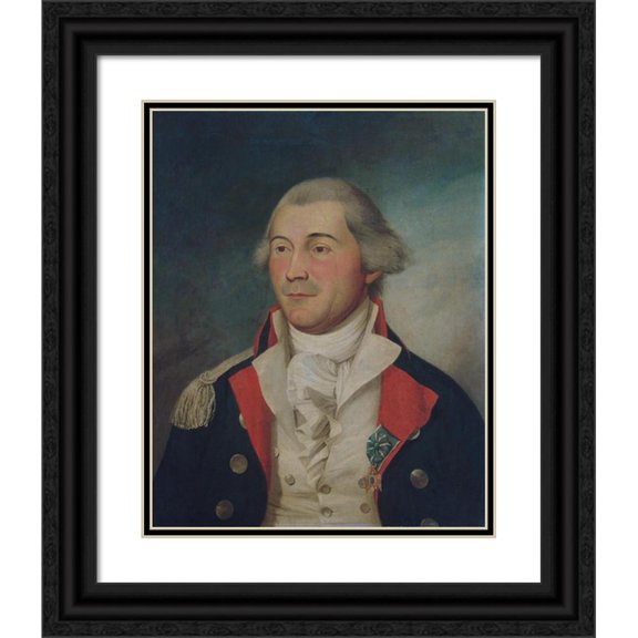 Charles Peale Polk 12x14 Black Ornate Wood Framed Double Matted Museum Art Print Titled: Joseph Howell, Jr. (ca. 1787)