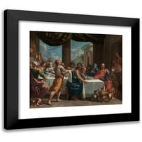 Charles Poerson 14x12 Black Modern Framed Museum Art Print Titled - The Wedding at Cana (1652)