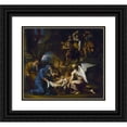 thumbnail image 1 of Charles Poerson 22x20 Black Ornate Framed Double Matted Museum Art Print Titled: The Nativity (1652), 1 of 5