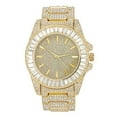 thumbnail image 1 of Charles Raymond Baguette Cut Diamond Crystal Blinged Out Mens Hip Hop Iced Out Wristwatch - No Reasonable Doubt This is The Timepiece to Flaunt The Wealth - ST10372 (Gold Metal Gold), 1 of 4