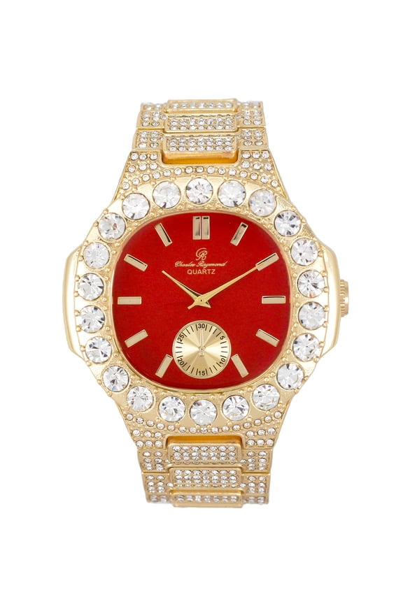 Bigger is Better Iced Out Oversized Diamonds or Baguette Diamonds for The Luxurious King. Your Style!! - Blinged Out Oblong Metal Hip Hop Mens Wristwatch