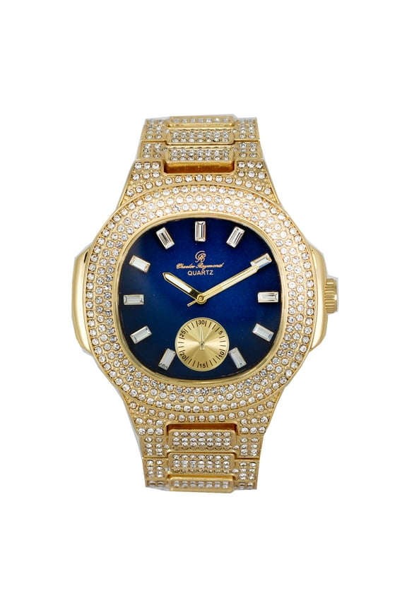 Bigger is Better Oversized Diamonds or Baguette Diamonds for The Luxurious King. Your Style!! Your Choice!! - Bling-ed Out Oblong Metal Mens Watch