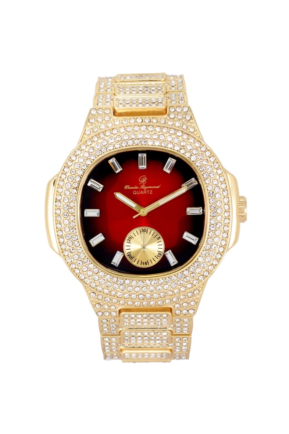 Bigger is Better Oversized Diamonds or Baguette Diamonds for The Luxurious King. Your Style!! Your Choice!! - Bling-ed Out Oblong Metal Mens Watch