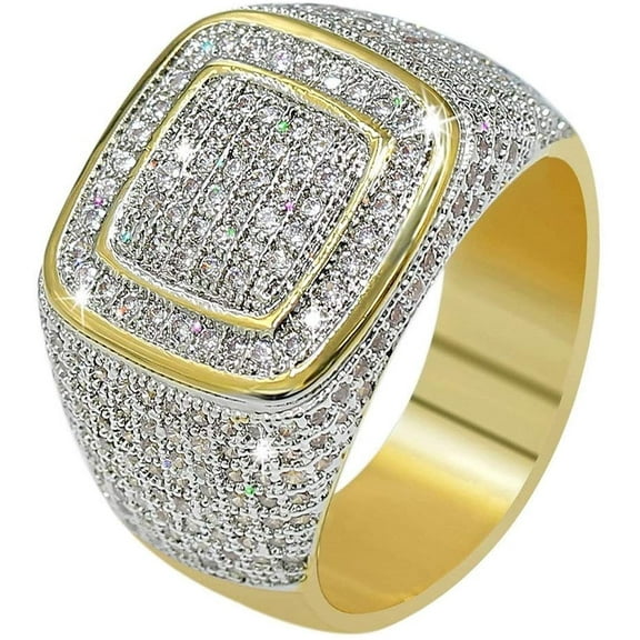 Charles Raymond Bling Bling Hip Hop Iced Out Luxury Men's Ring - 555